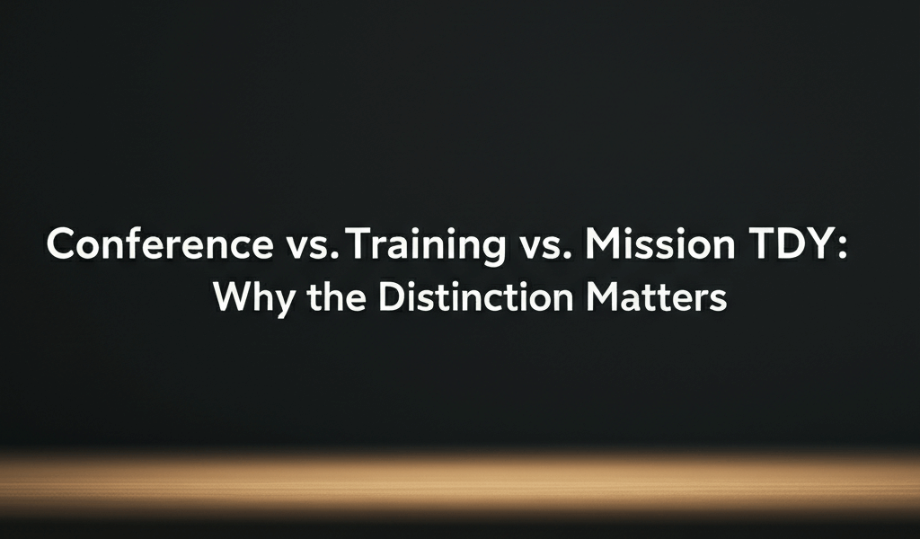 Conference vs. Training vs. Mission TDY: Why the Distinction Matters