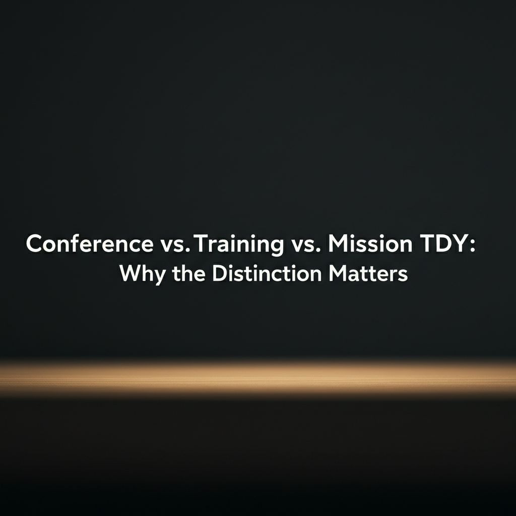 Conference vs. Training vs. Mission TDY: Why the Distinction Matters